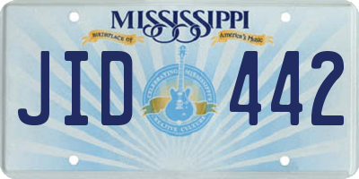 MS license plate JID442