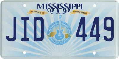 MS license plate JID449