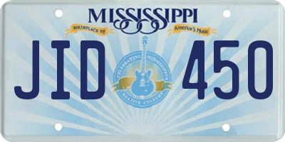 MS license plate JID450
