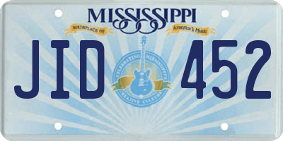 MS license plate JID452