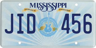 MS license plate JID456