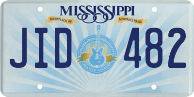 MS license plate JID482