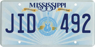 MS license plate JID492