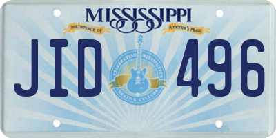 MS license plate JID496