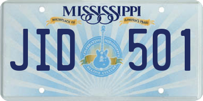 MS license plate JID501