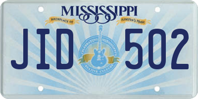 MS license plate JID502