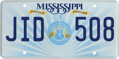 MS license plate JID508