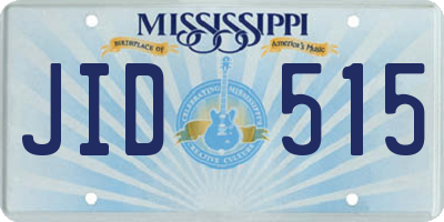 MS license plate JID515