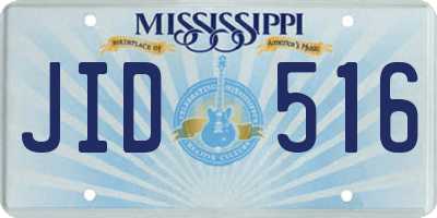 MS license plate JID516