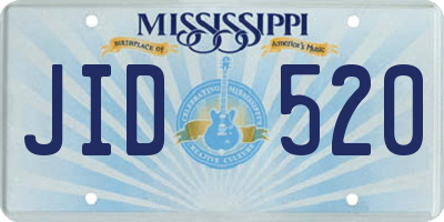 MS license plate JID520