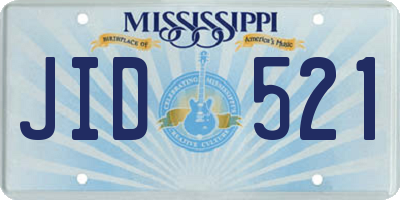 MS license plate JID521