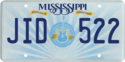 MS license plate JID522
