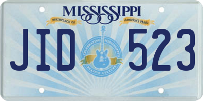MS license plate JID523