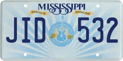 MS license plate JID532