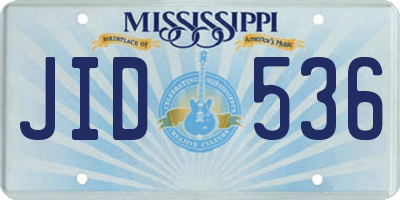 MS license plate JID536