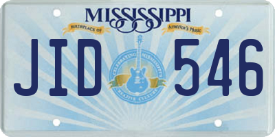 MS license plate JID546