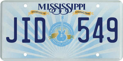 MS license plate JID549