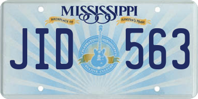 MS license plate JID563