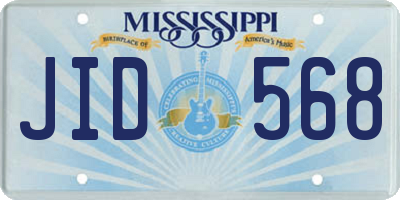 MS license plate JID568