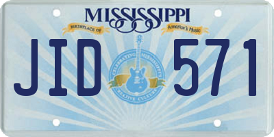 MS license plate JID571