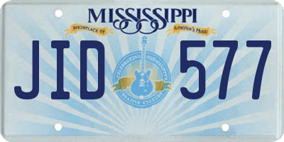 MS license plate JID577