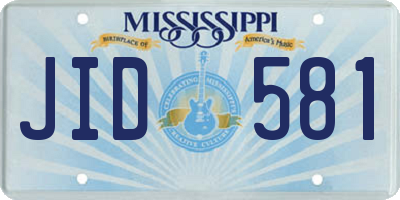 MS license plate JID581