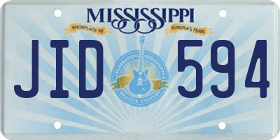 MS license plate JID594