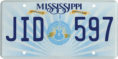 MS license plate JID597