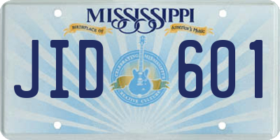 MS license plate JID601