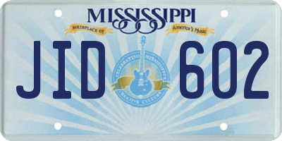 MS license plate JID602