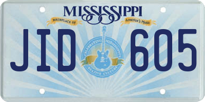 MS license plate JID605