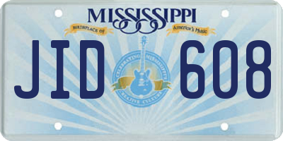 MS license plate JID608