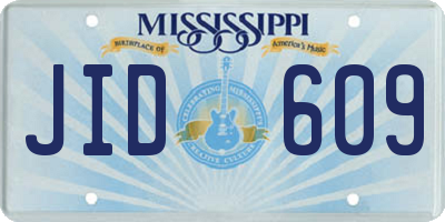 MS license plate JID609