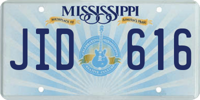 MS license plate JID616