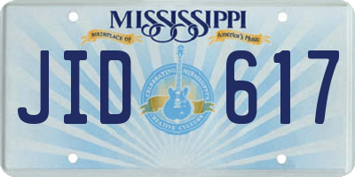 MS license plate JID617