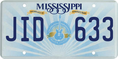 MS license plate JID633