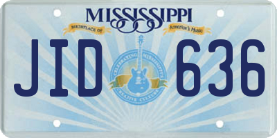 MS license plate JID636