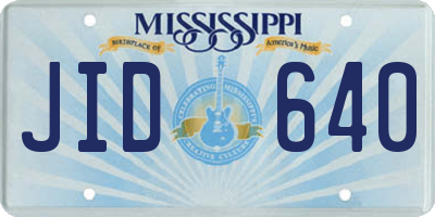 MS license plate JID640