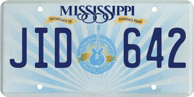 MS license plate JID642