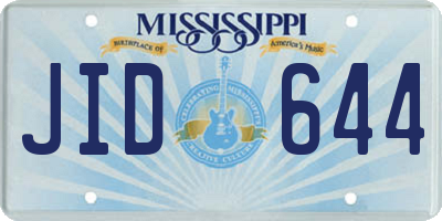 MS license plate JID644