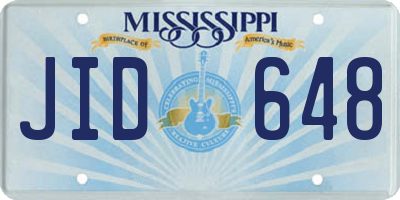 MS license plate JID648