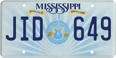 MS license plate JID649