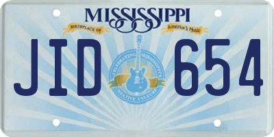 MS license plate JID654