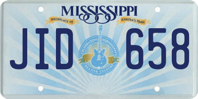 MS license plate JID658