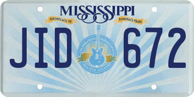 MS license plate JID672