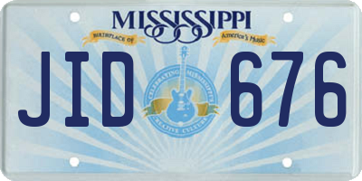 MS license plate JID676