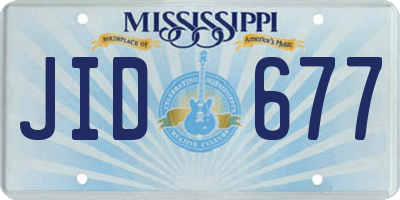MS license plate JID677
