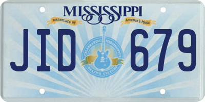 MS license plate JID679