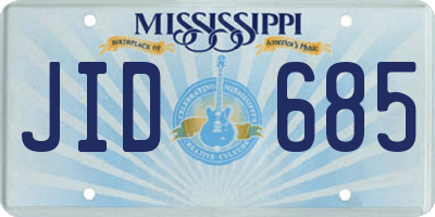 MS license plate JID685