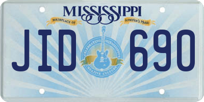 MS license plate JID690